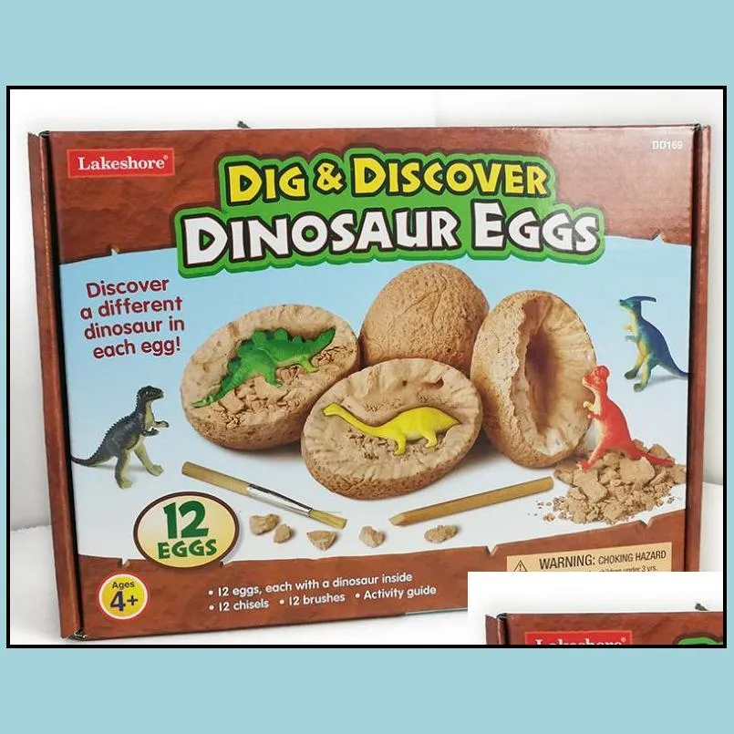 dig discover dino egg excavation toy kit unique dinosaur eggs easter archaeology science gift dinosaur party favors for kids boy girl