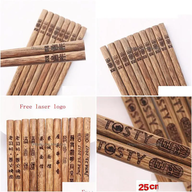 new arrival creative personalized wedding favors and gifts customized engraving wenge wood chopsticks custom logo lx0804
