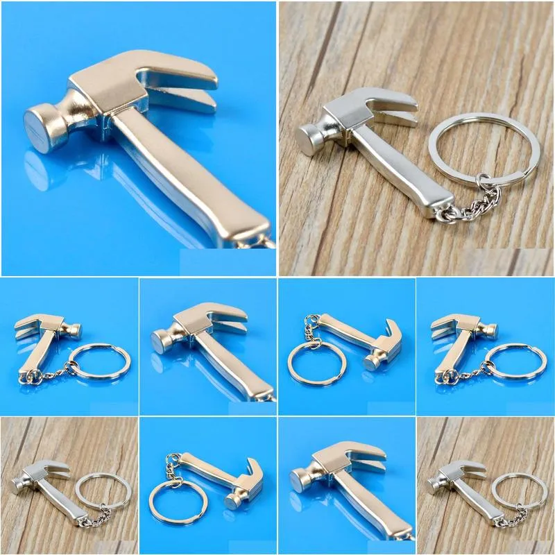 Party Favor 200Pcs Mini Metal Keychain Personality Claw Hammer Pendant Model Key Chain Ring Party Favors Dh1234 Drop Delivery Home Gar Dhcnv