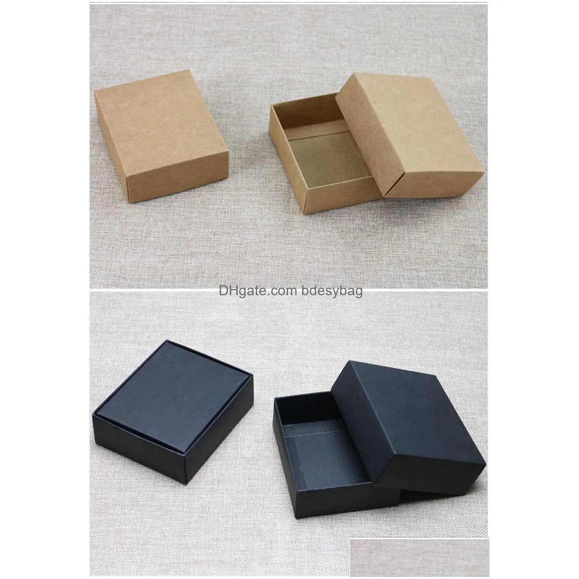 10 sizes kraft black white gift packaging box kraft blank carton paper gift paper box with lid gift carton cardboard box lz1804