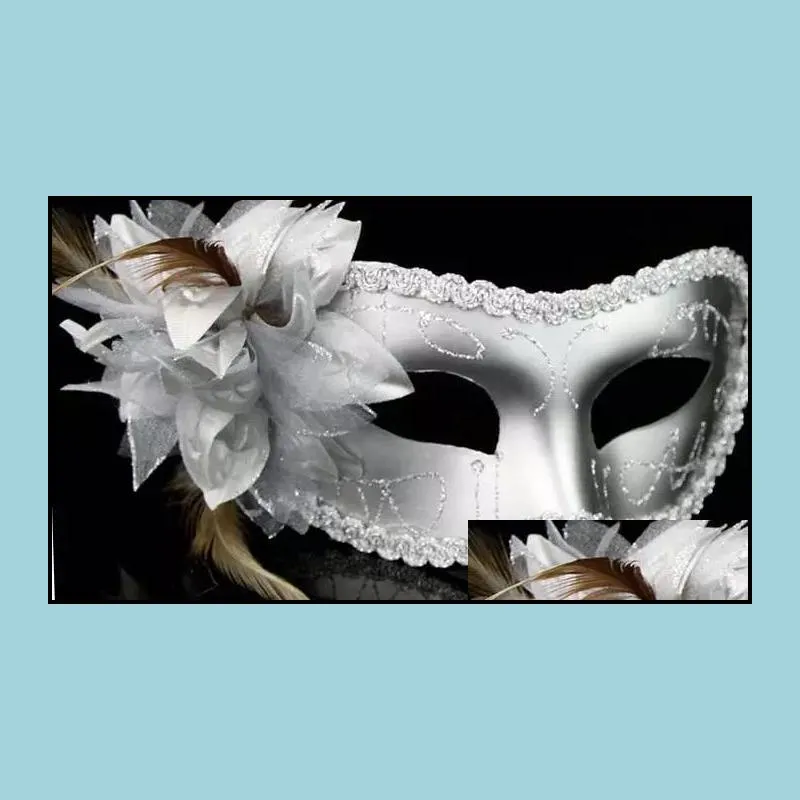 newest women y hallowmas easter venetian mask masquerade masks flower feather mask dance party holiday mask colorful