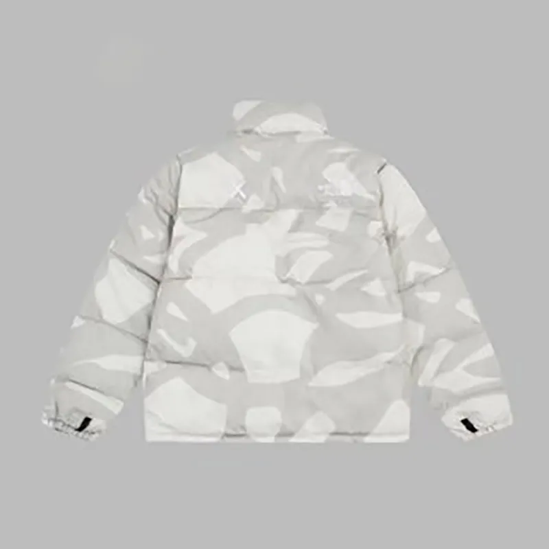 Designer winter down jacket warm coat nylon waterproof fabric embroidery printing double layer liner