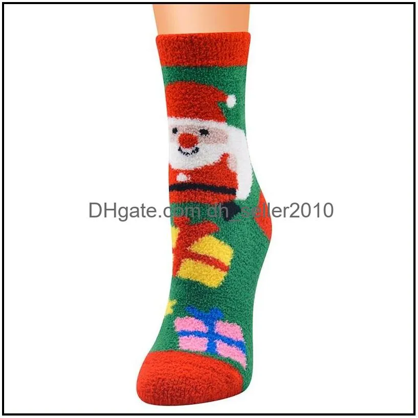  christmas socks series for ladies coral velvet santa socks christmas women socks