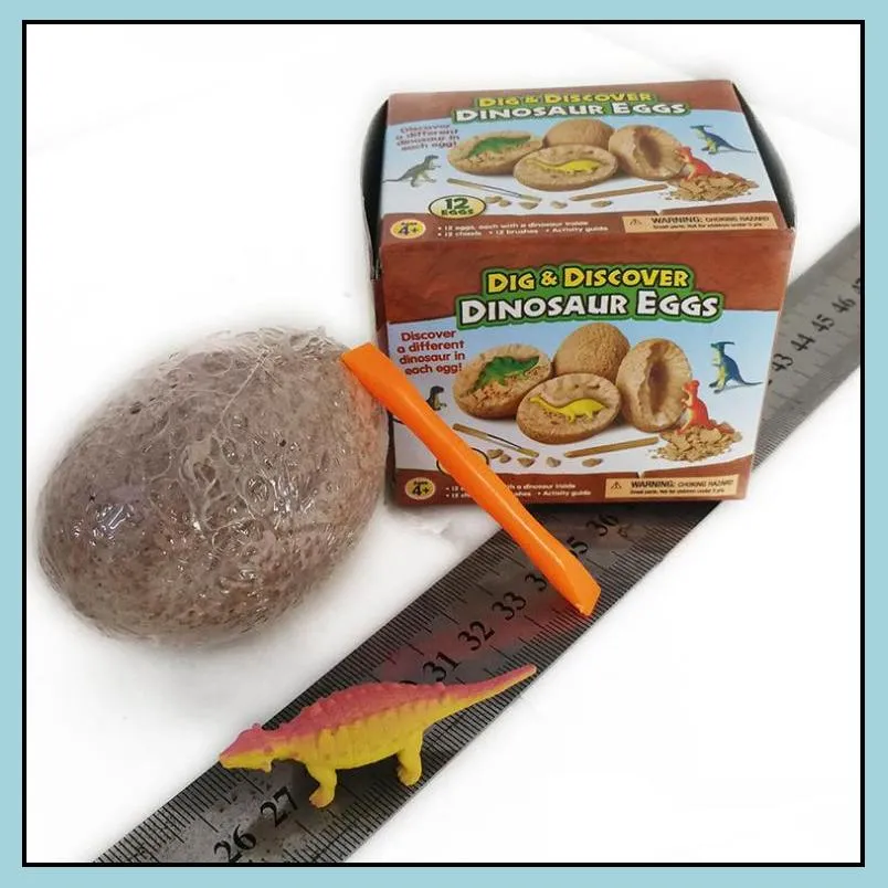 dig discover dino egg excavation toy kit unique dinosaur eggs easter archaeology science gift dinosaur party favors for kids 12 models