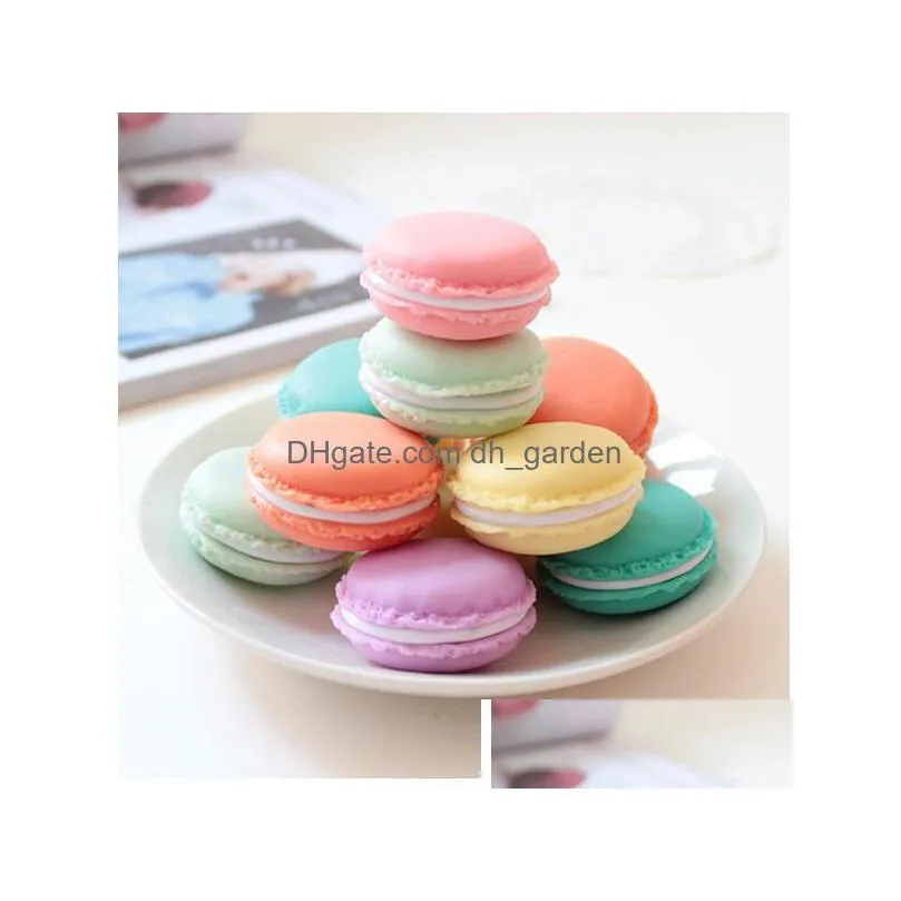 mini cute candy color macarons jewelry ring necklace carrying case organizer storage box for women girl