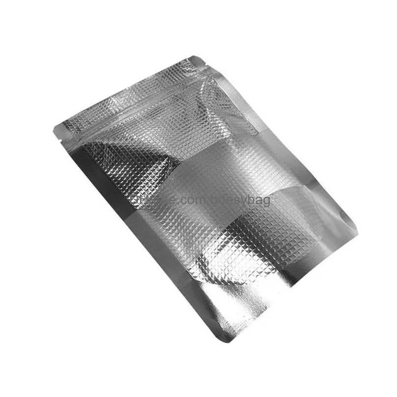 silver with window stand up aluminum foil bag self seal food storage doypack coffee tea snack party pouch bag lx1124