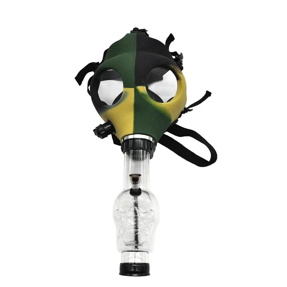 silicone mash creative acrylic smoking pipe gas mask pipes acrylic bongs tabacco shisha water pipe
