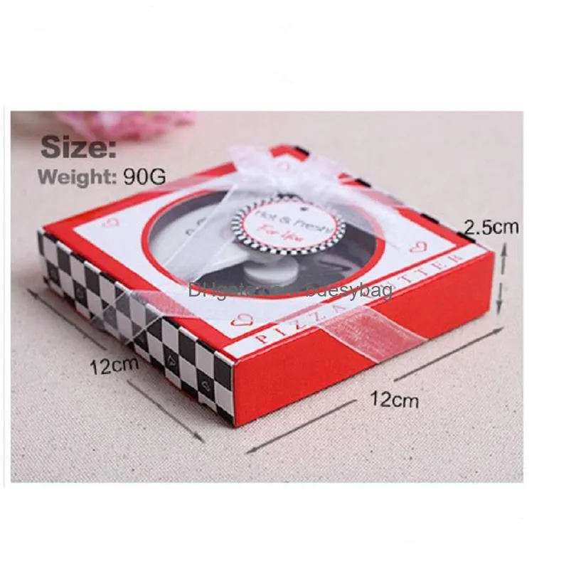 wholesale a slice of love stainless steel love pizza cutter in miniature pizza box wedding favors and gifts for guest wa2024