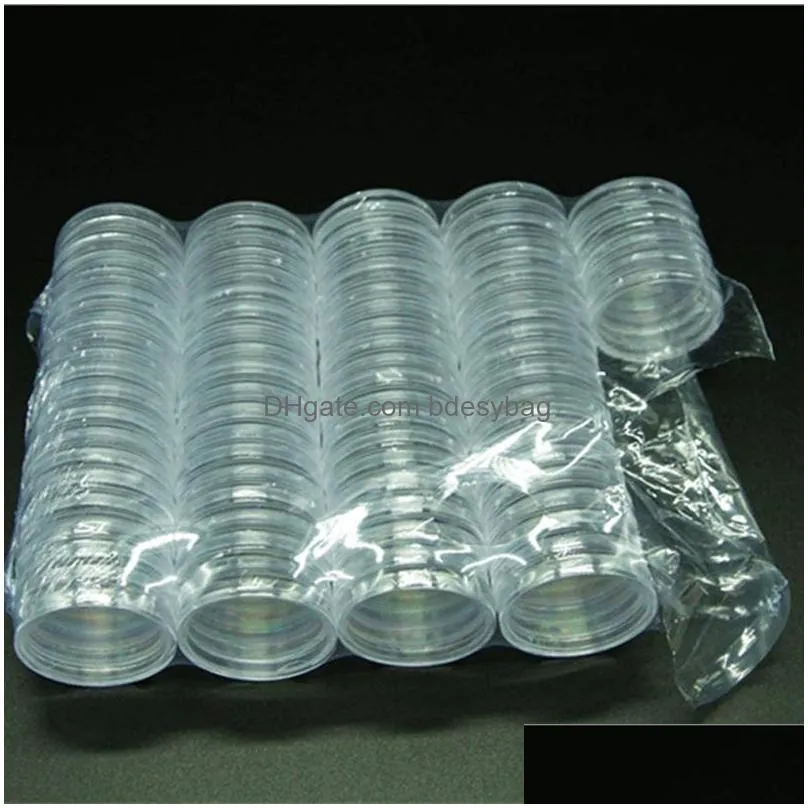 40mm coins containers clear case round transparent box coin capsules display cases coin collection protector commemorative lx0293
