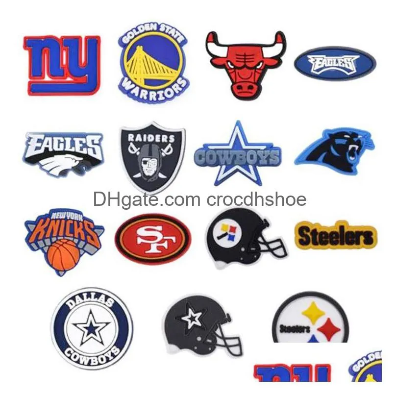 pvc basketball shoe charms sports team croc charms for clog shoes decorations