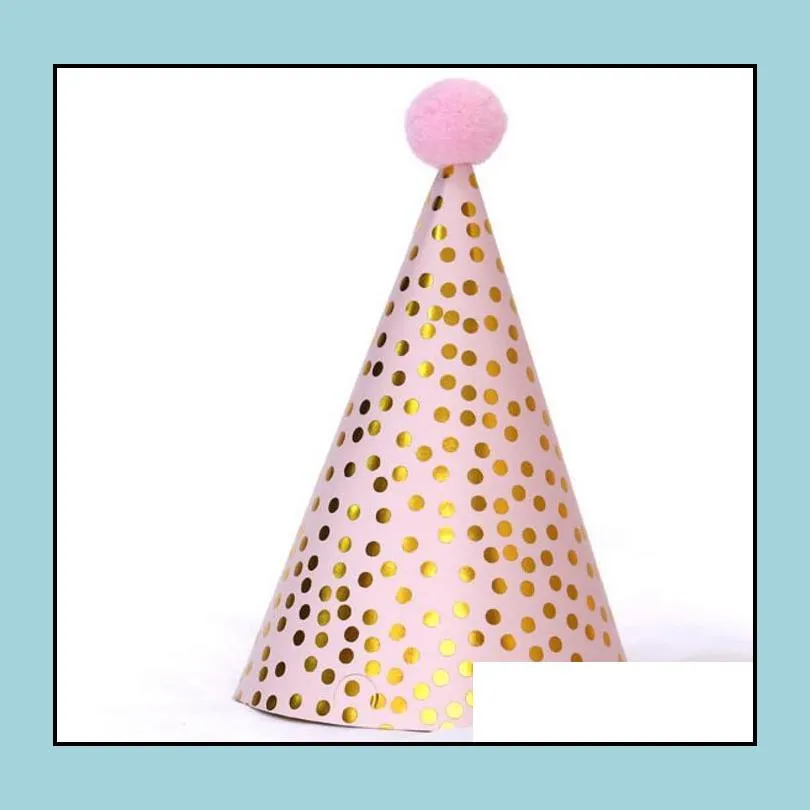 cone birthday party hats for kids adults plush sequin ball sparkle hat cake topper decorations colorful