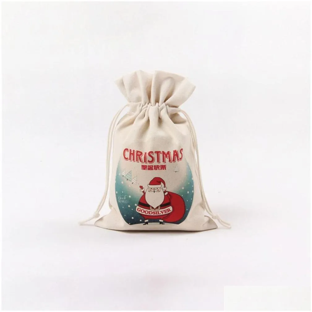 Christmas Decorations Adeeing Christmas Series Pattern Candy Bag Dstring Container For Xmas Home Party Decoration Kids Gift Drop Deliv Dhvnk