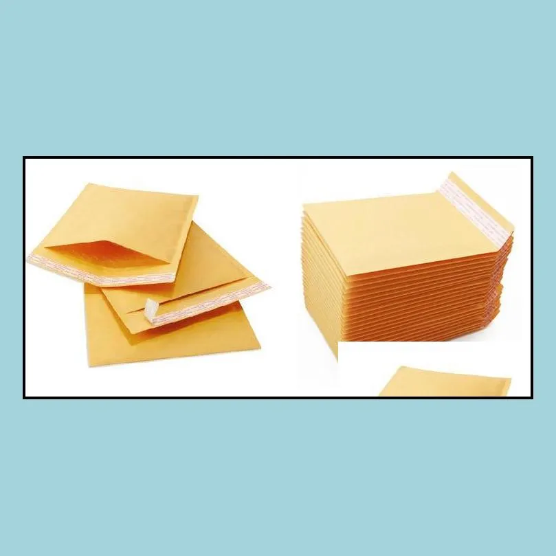 golden kraft paper envelopes air mail bags packing pe bubble cushioning padded envelopes gift wrap 110mmx130mm 4.3x5.1inch drop