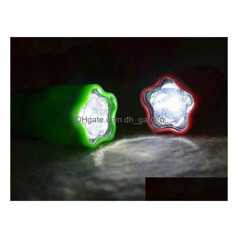 flower shape portable cute bright led flashlight key chain mini keychain torch flashlights plum keyring for hiking