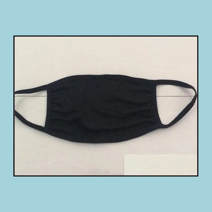 new reusable washable cotton face mask anti dust adult uni protective face cover plain black white