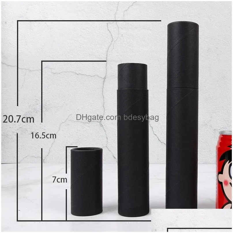 black kraft paper incense tube incense barrel small storage box for pencil joss stick convenient carrying lx1636