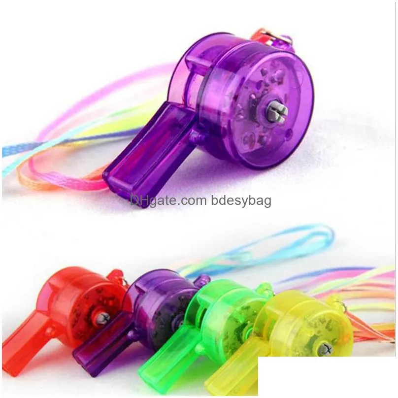 hot 6x3cm multi color led flashing whistle blinking bar whistle light kids toys for party favors fast shipping f2017743