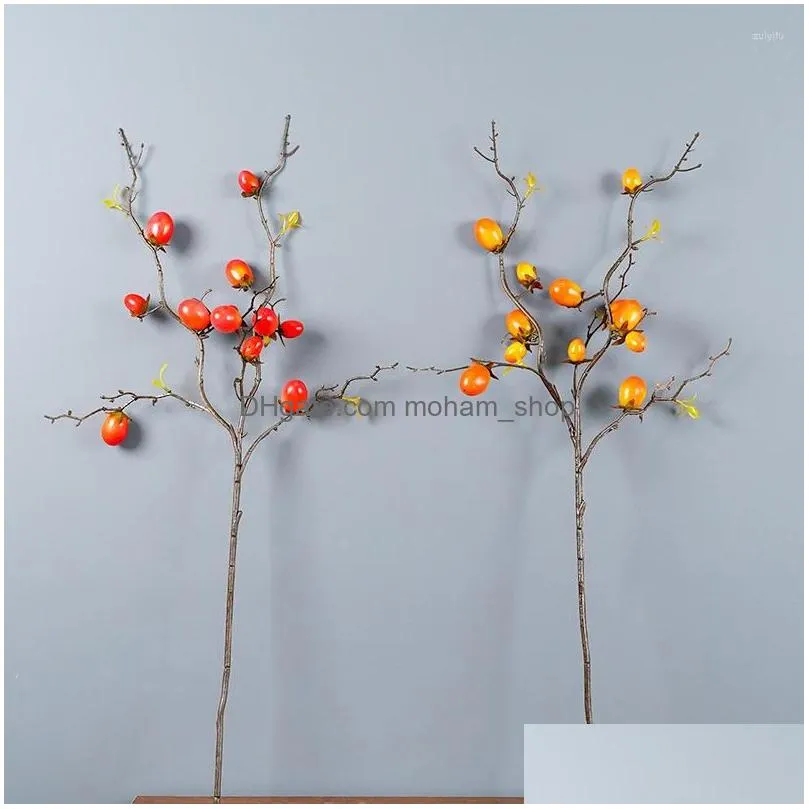 decorative flowers artificial red berries indoor decoration small tomato branches porch pography props plants