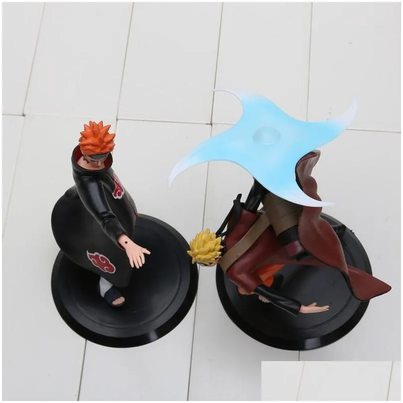 2pcs set 18cm uzumaki vs pain pvc action figure collectible model toys dolls mx200319270y