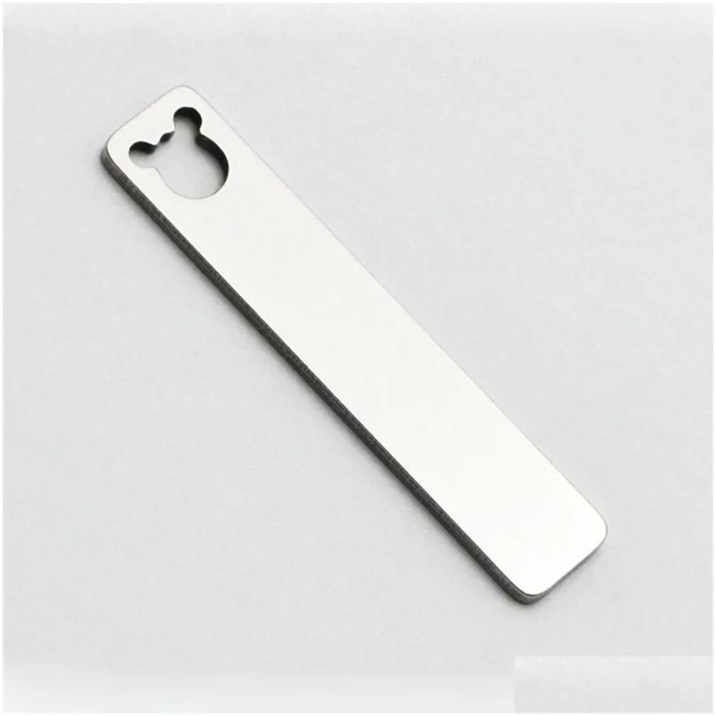 100pcs/lot stainless steel dog tags linear shaped antilost tags pendants with frosted surface wholesale