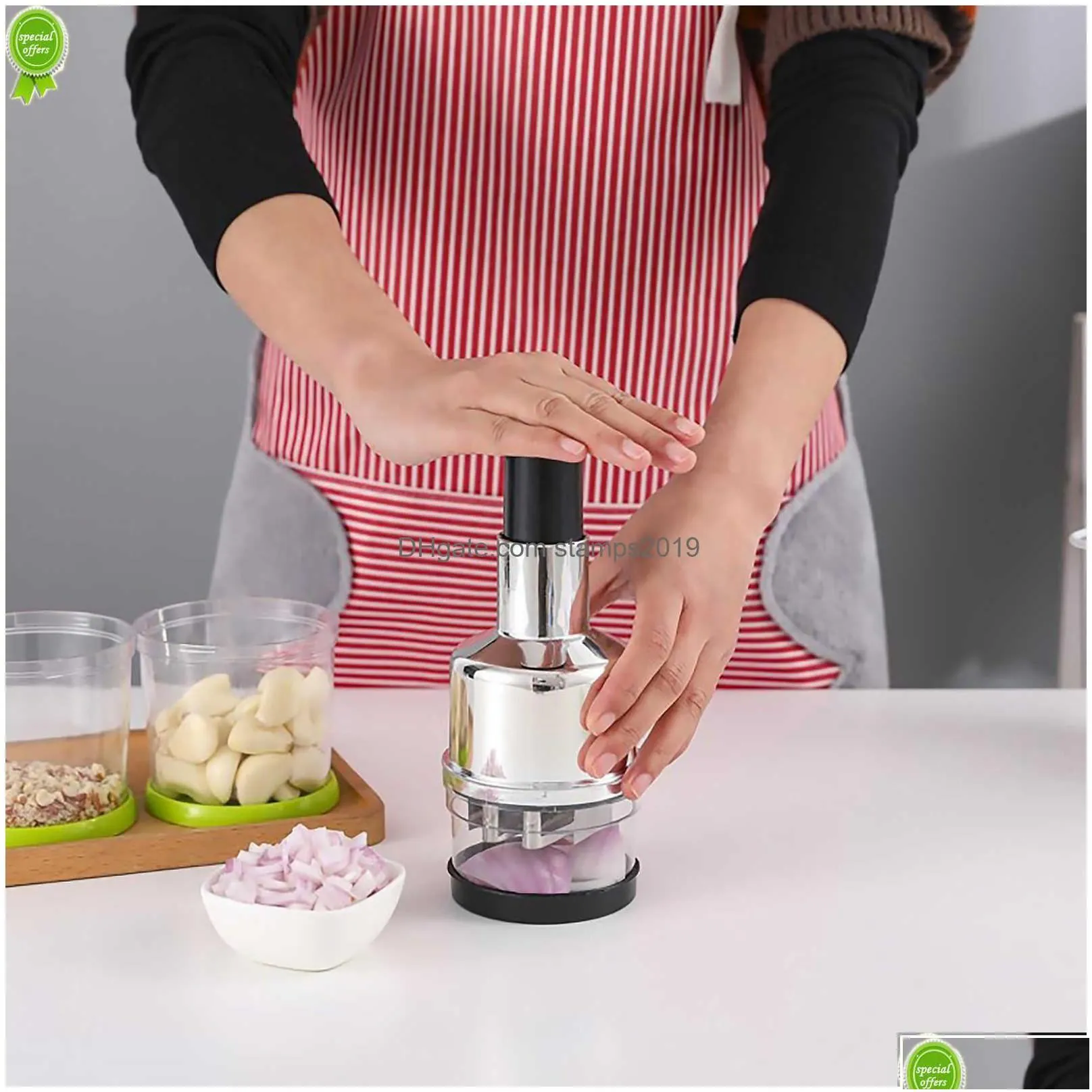 fruit vegetable tools handpressing cutter manual onion chopper garlic crusher mash device dicer mixer kitchen drop delivery home g