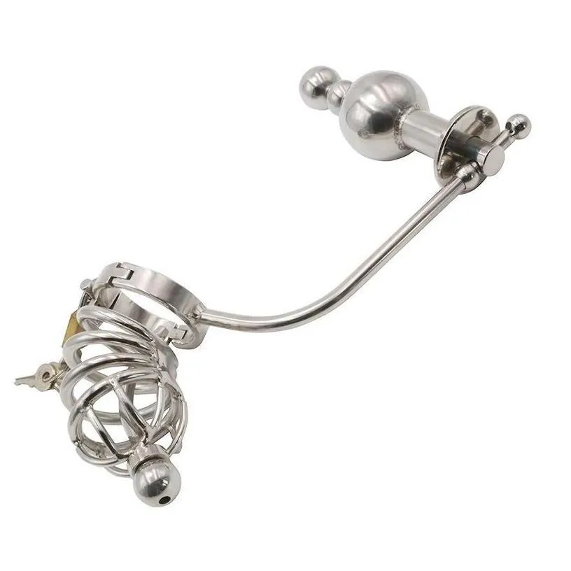 Other Health Beauty Items Male Chastity Devices Anal Plug Adjustable Cage Stainless Steel Butt Beads Toys For Men Drop Delivery Dha6B