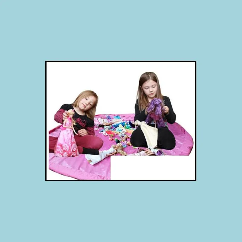 kids play mat toy mats portable collapsible large nylon storage bag toys organizer rug box dolls 150cm blue pink xl