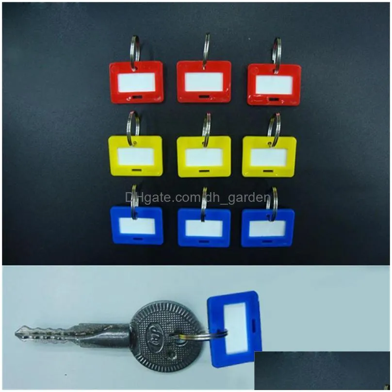  plastic keychain luggage key tags 5 style id label name key tags split ring