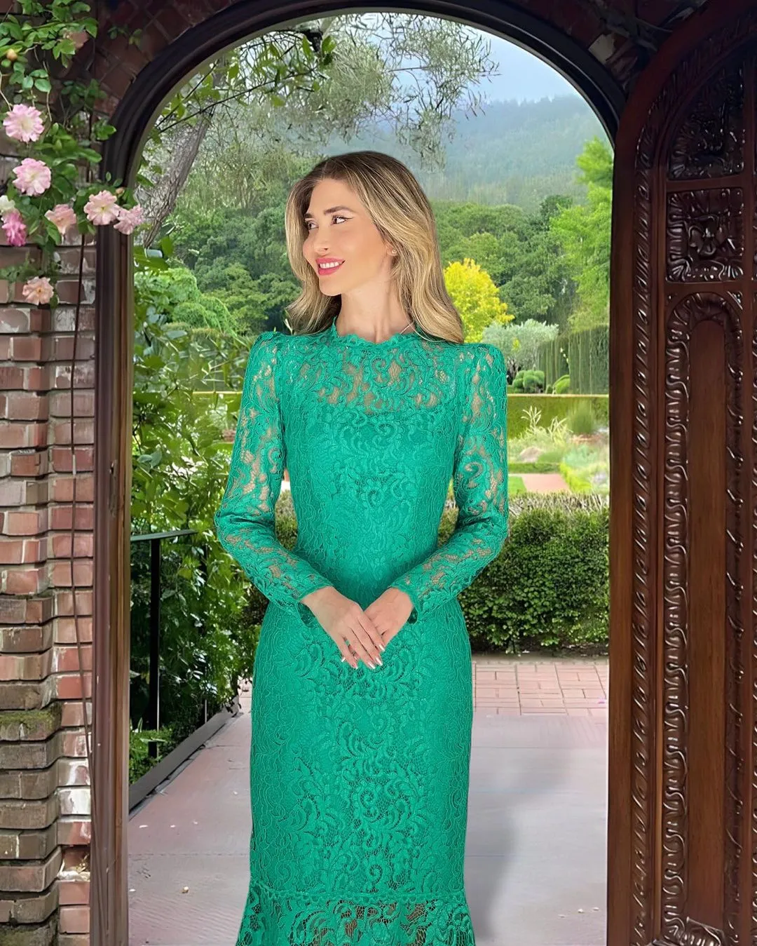2023 Nov Aso Ebi Arabic Mermaid Hunter Green Mother Of The Bride Dresses Lace Evening Prom Formal Party Birthday Celebrity Mother Of Groom Gowns Dress ZJT020
