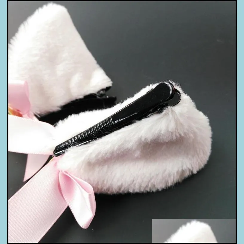 halloween devil cat fox ear beels fluffy hairclip fancy dress costume cos neko cosplay cartoon anime barrettes performance props party