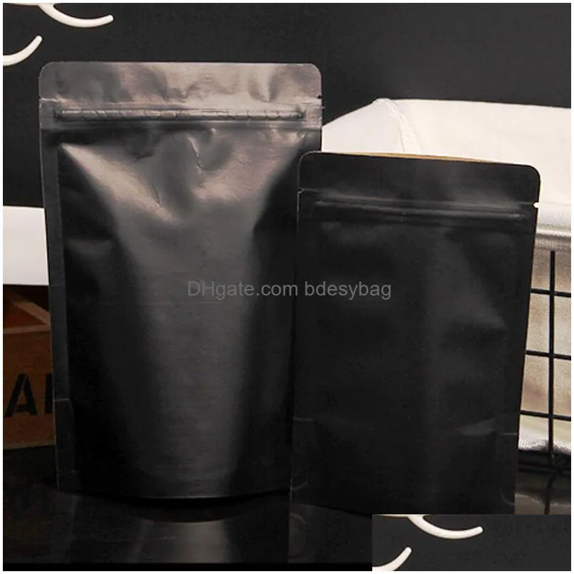 4 size black kraft paper frosted window bag stand up snack cookie tea coffee packaging bag xmas paper gift pouch lx2015