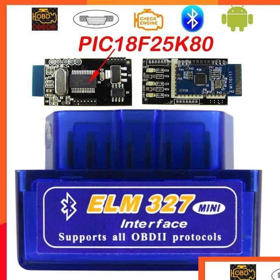  super mini elm327 bluetooth obd2 v1.5 elm 327 v 1.5 obd 2 auto diagnostic scanner for car elm-327 obdii code diagnostic-tools