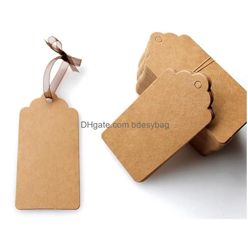 wholesale blank price tag kraft paper gift tag diy brown paper kraft label paper tagging wa1383