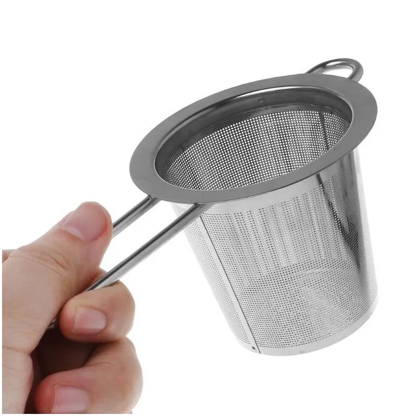 Coffee & Tea Tools Reusable Mesh Tea Tool Infuser Stainless Steel Strainer Loose Leaf Teapot Spice Filter With Lid Cups Kitchen Access Dhlps