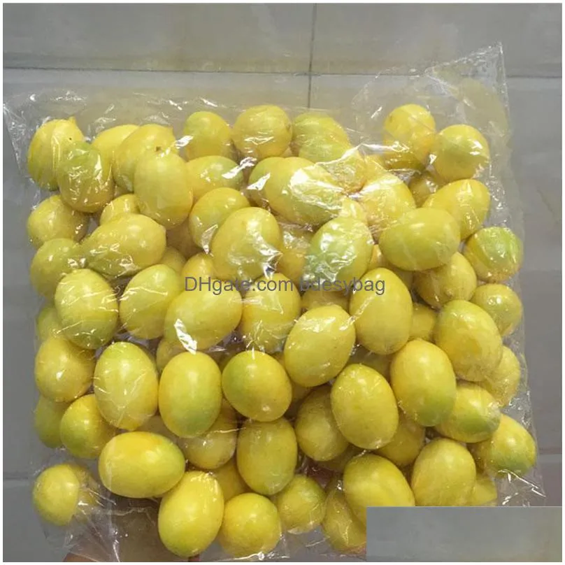 mini yellow artificial faux lemon simulation plastic fruits living room kitchen home decoration table decorative ornament za2603