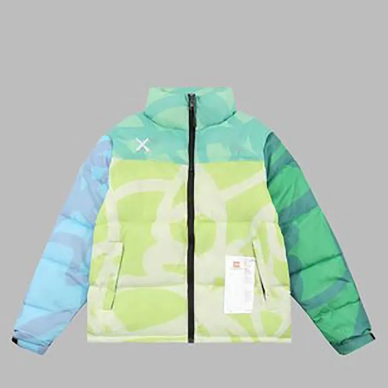 Designer winter down jacket warm coat nylon waterproof fabric embroidery printing double layer liner