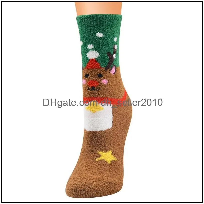  christmas socks series for ladies coral velvet santa socks christmas women socks