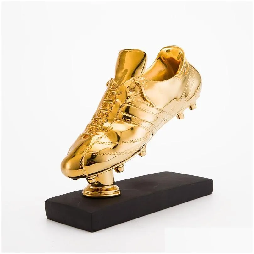 decorative objects figurines 29cm high football soccer award trophy gold plated champions shoe boot league souvenir cup gift customized