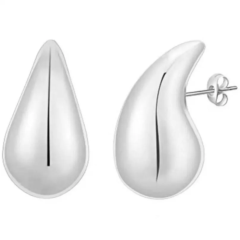 Hoop & Huggie Hoop Hie Earrings Stainless Steel Tear Drop Dupes For Women Gold Chunky Lightweight Waterdrop Earring Fashion Jewelry Dr Otinp