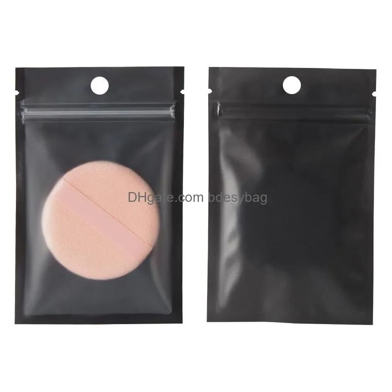 white black gold matte clear translucent self seal bags flat plastic package bag clear front plastic bags wholesale lx3682