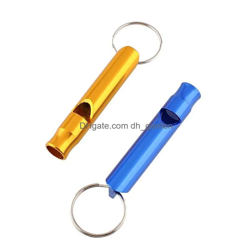 new novelty mini aluminum alloy whistle keyring keychain for outdoor emergency survival safety keyring sport camping hunting