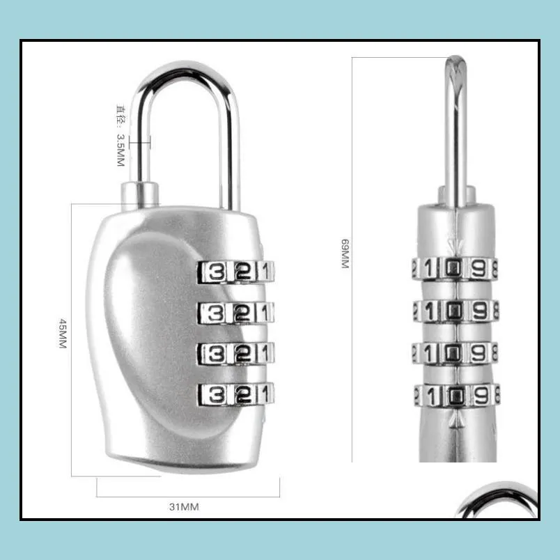 security code luggage padlock locks 4 digits combination steel keyed padlocks approved travel lock for suitcases baggage