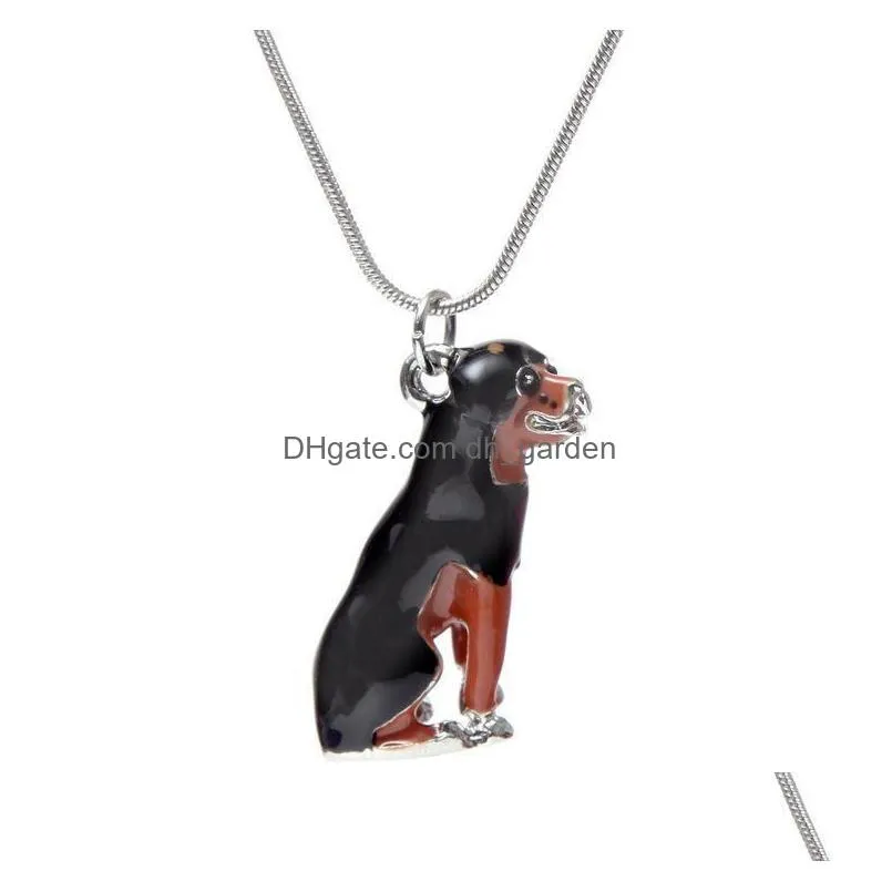 new novelty enamel dog necklace cute best friends pet dog pendants necklace fashion jewelry for women christmas gift