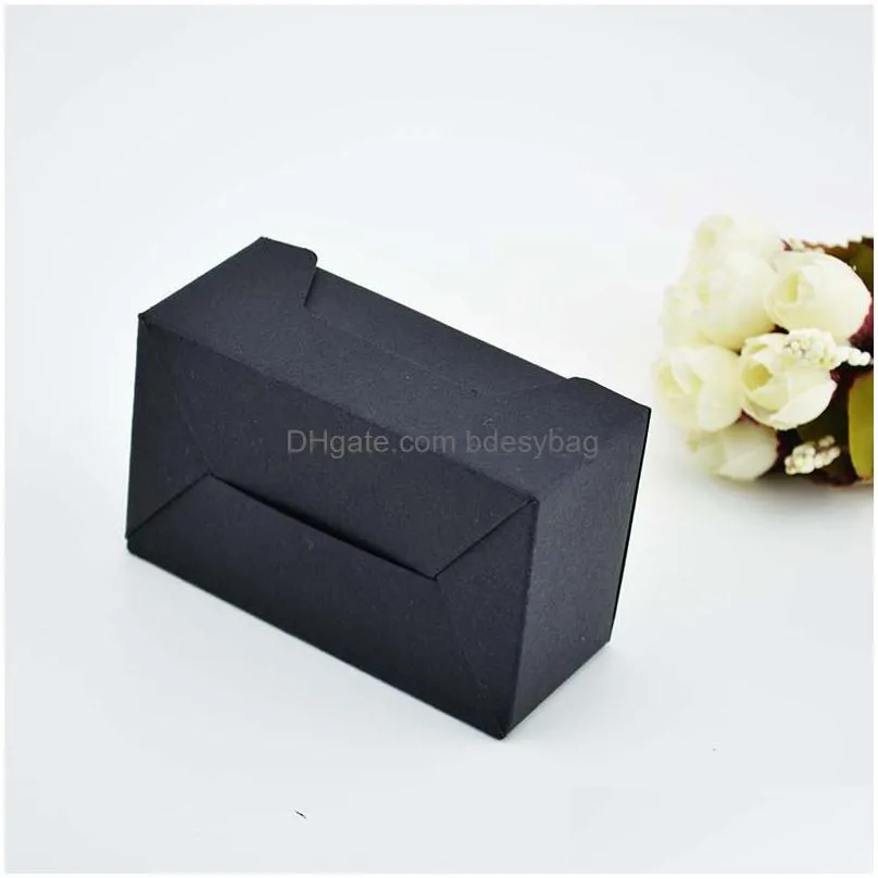 93x57x40mm black kraft paper box gift kraft business card packaging box lz1848