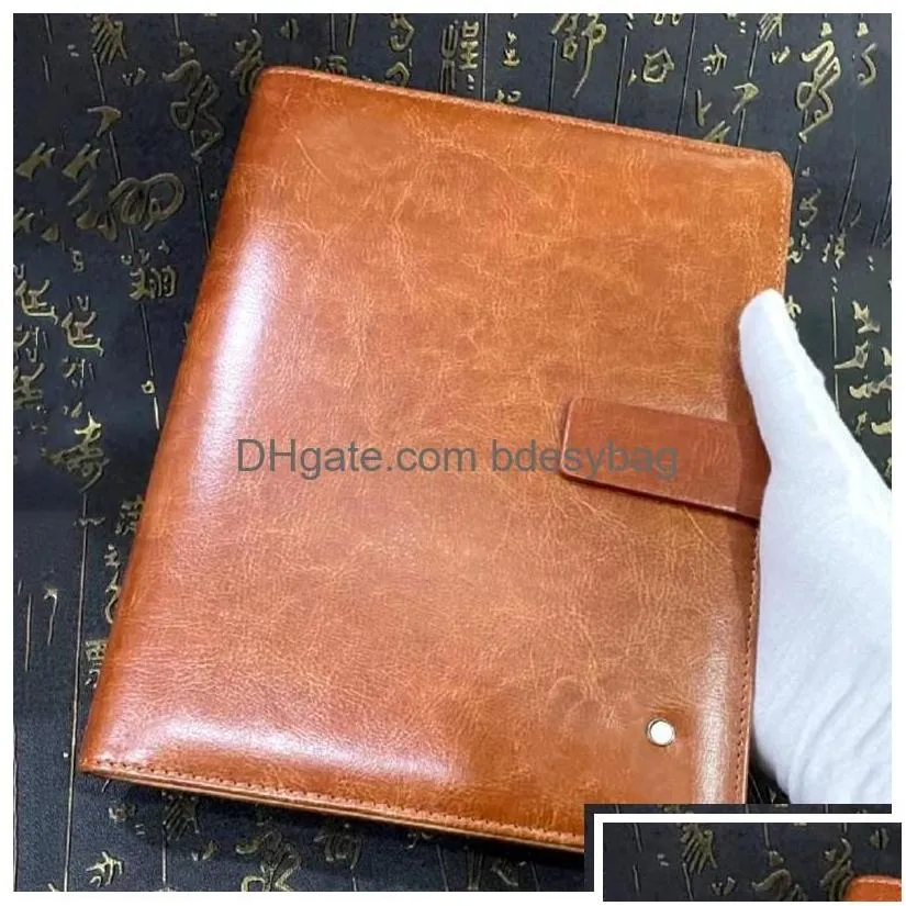 notepads classic black /brown leather er agenda handmade note book luxurs periodical diary business notebook a5 drop delivery office