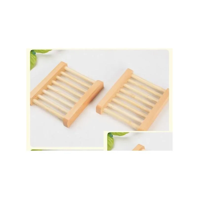 Soap Dishes Fashional Bathroom Soap Tray Handmade Wood Dish Box Wooden Dishes As Holder Home Accessories Drop Delivery Home Garden Bat Dhjqr