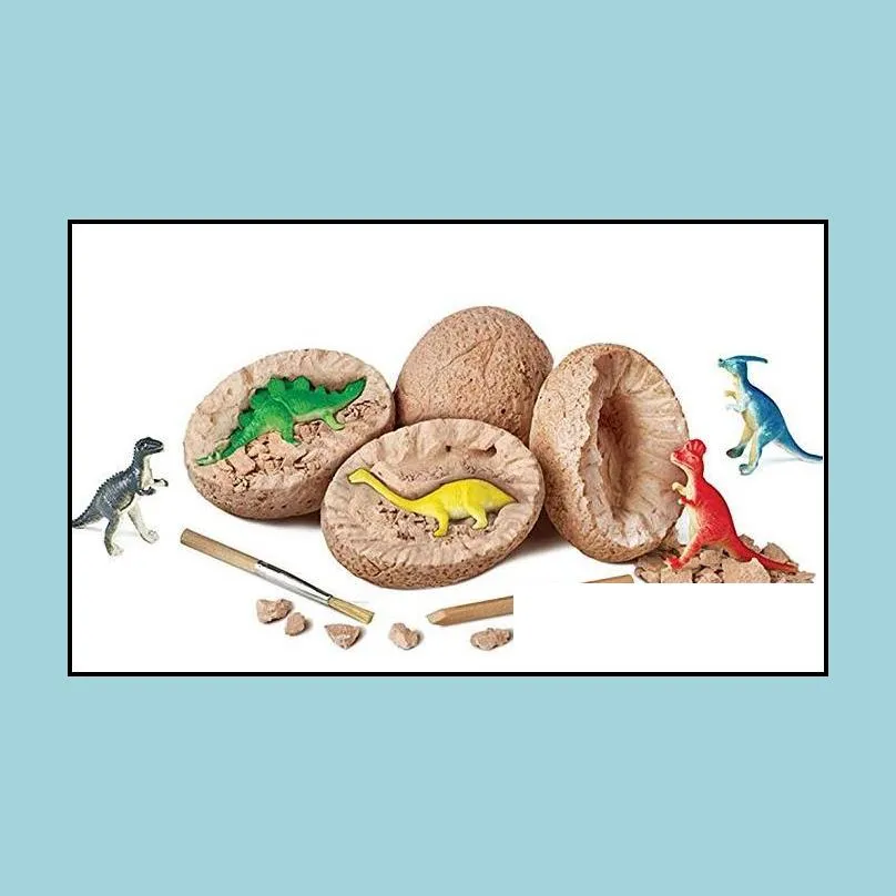 dig discover dino egg excavation toy kit unique dinosaur eggs easter archaeology science gift dinosaur party favors for kids boy girl