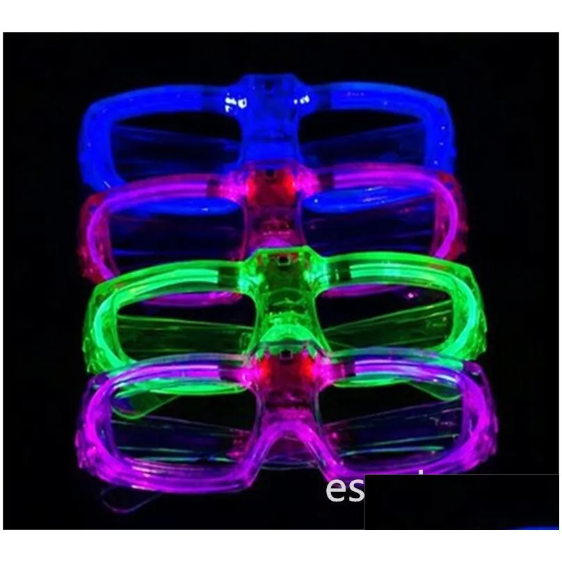 Other Festive & Party Supplies Party Led Glasses Glow In The Dark Halloween Christmas Wedding Carnival Birthday Props Accessory Neon F Dh6C0