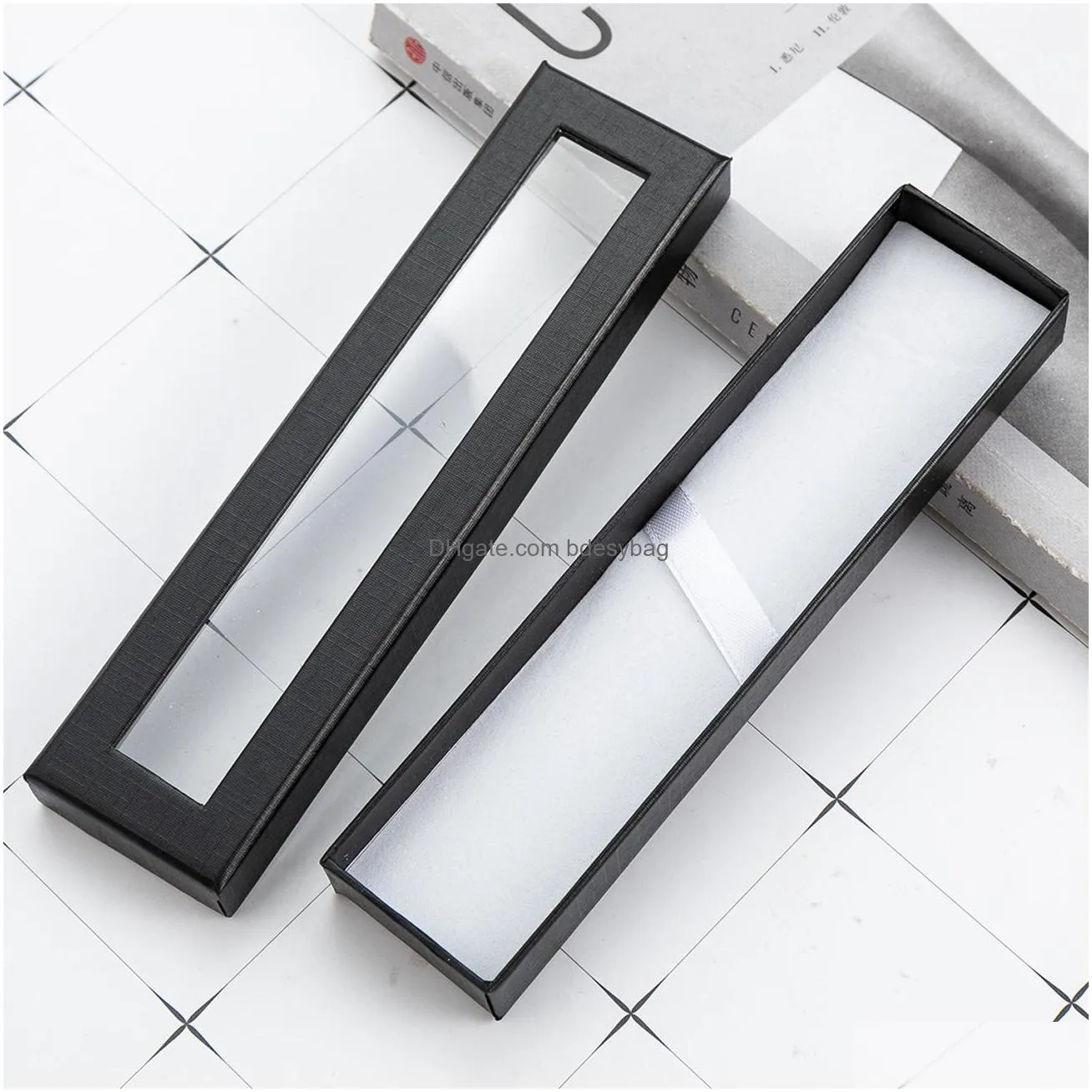 pen box paper boxes general creative gift packaging cardboard box carton paper box with plastic pvc window lx0515