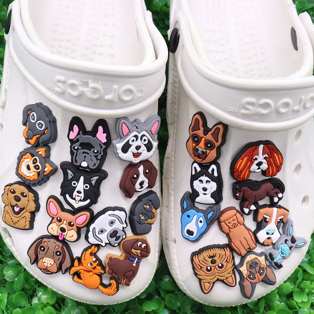 50pcs mix dogs animals shoes accessories children sandals garden shoe buckle decorations fit backpack croc jibz charm